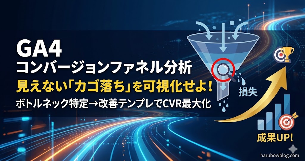 GA4コンバージョンファネル分析の作り方と改善テンプレ