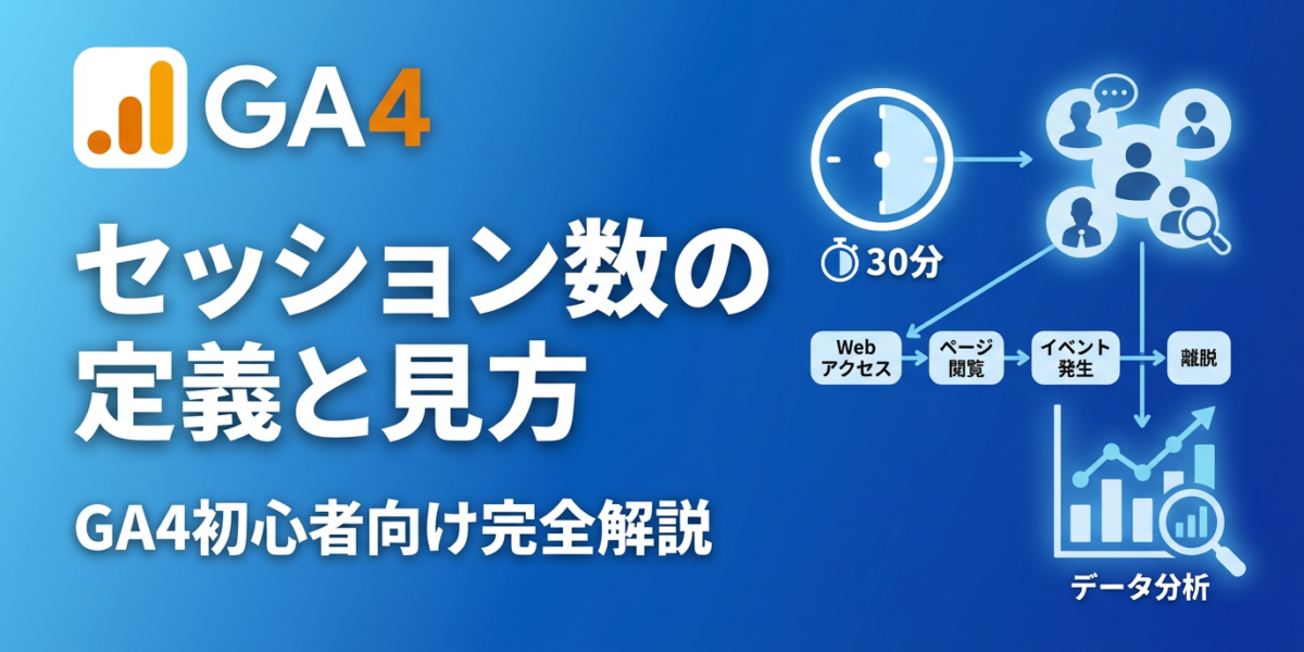 GA4のトラフィック獲得レポートでセッション数を確認する画面